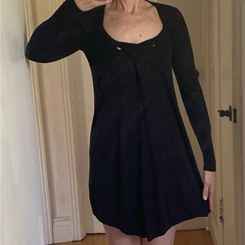Sisley Black Long Sleeve Dress